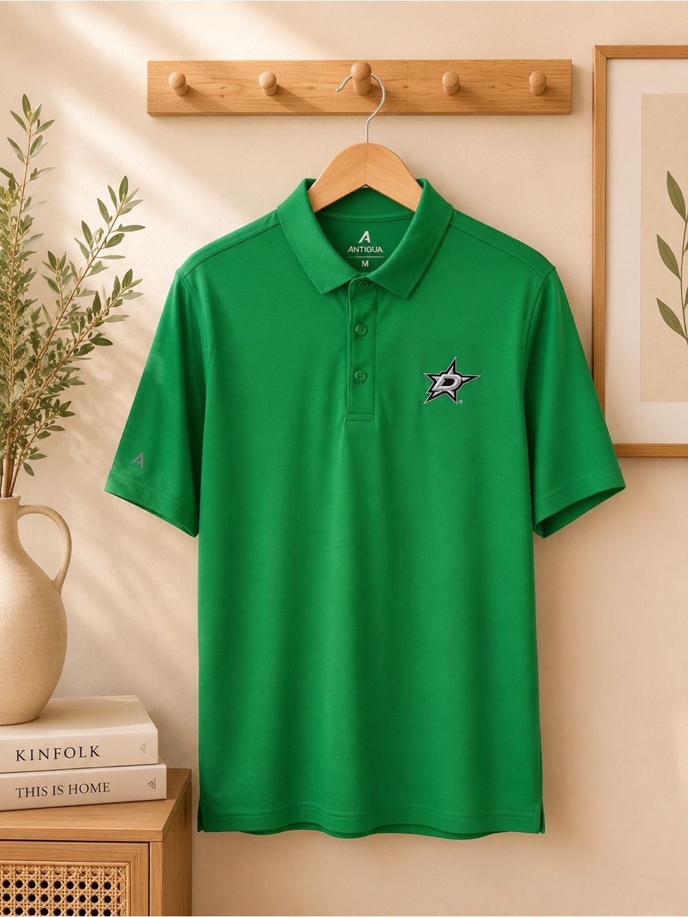 Antigua Men's Kelly Green Dallas Stars Polo